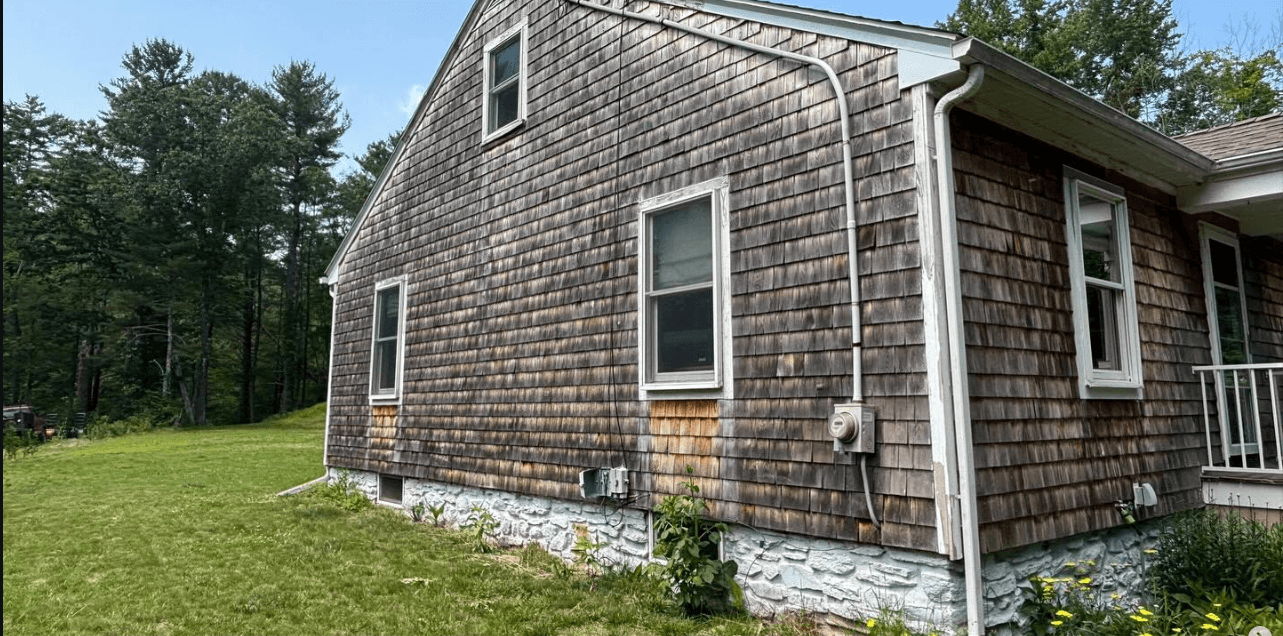 Cedar shingle restoration before and after