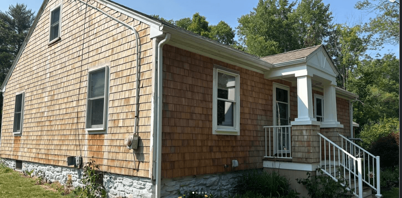 House exterior pressure washing result